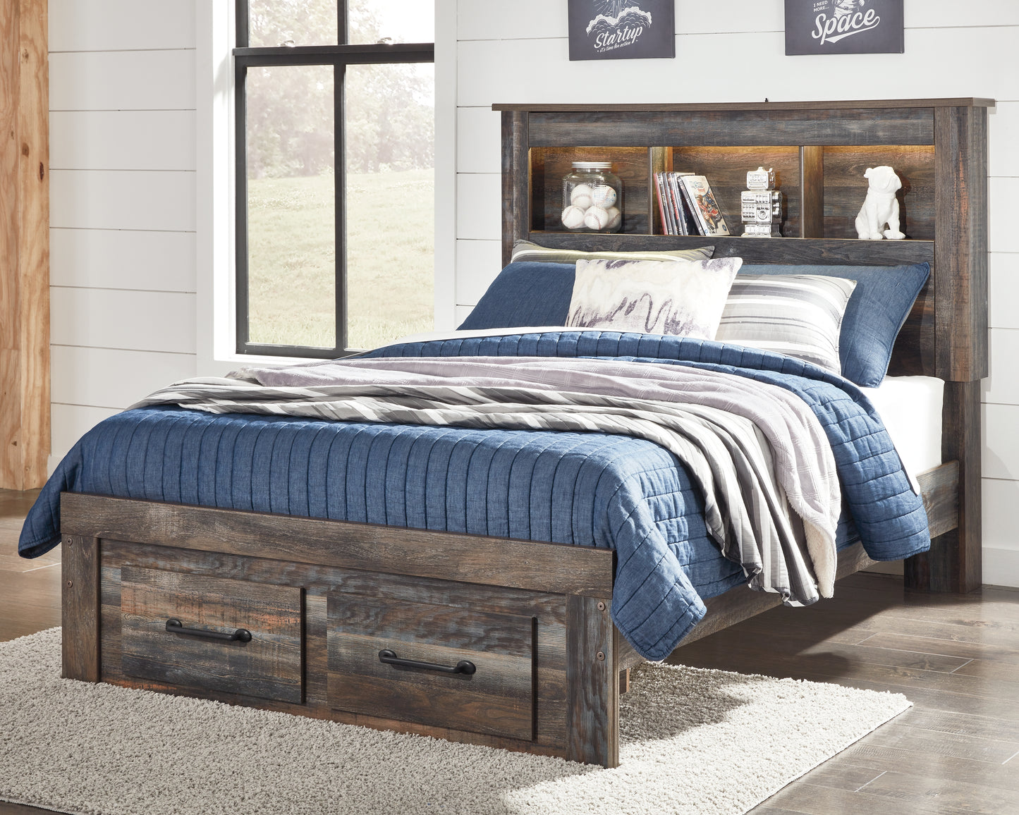 Drystan Full Bookcase Bed, Dresser and Nightstand