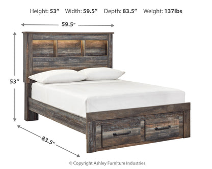 Drystan Full Bookcase Storage Bed, Dresser and Mirror