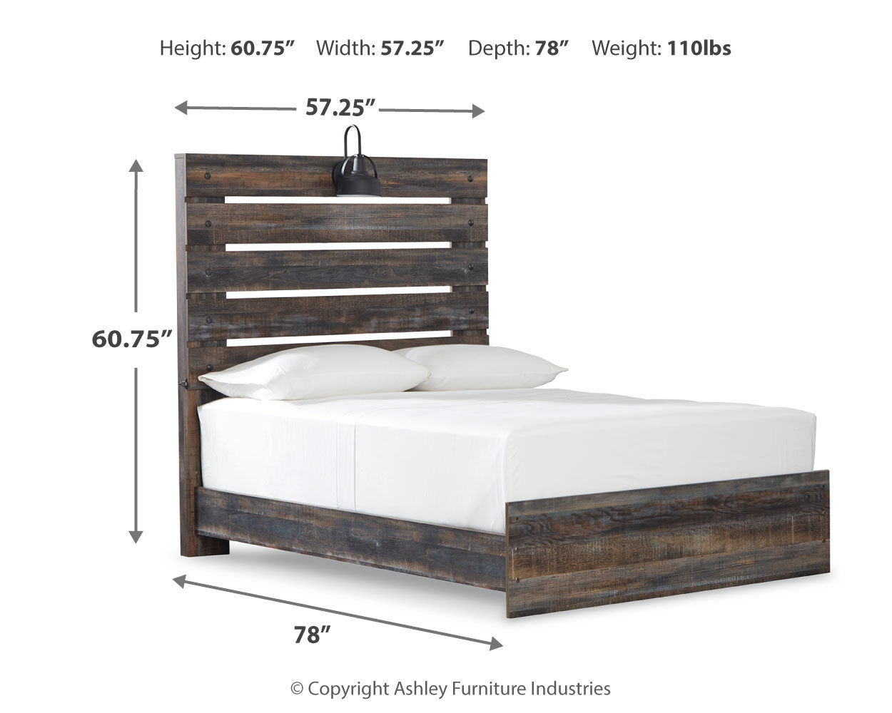 Drystan Full Panel Bed, Dresser, Mirror, and Nightstand