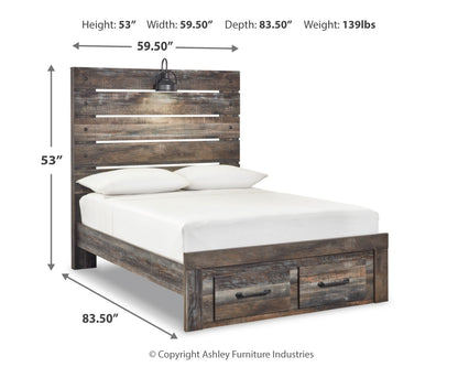 Drystan Full Panel Storage Bed, Dresser, Mirror and Nightstand
