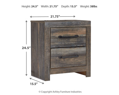 Drystan King Panel Bed with Storage, Dresser, Mirror and Nightstand