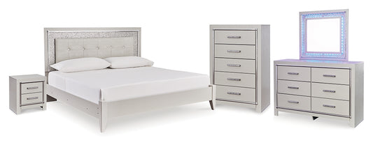 Zyniden Queen Panel Bed, Dresser, Mirror, Chest and Nightstand