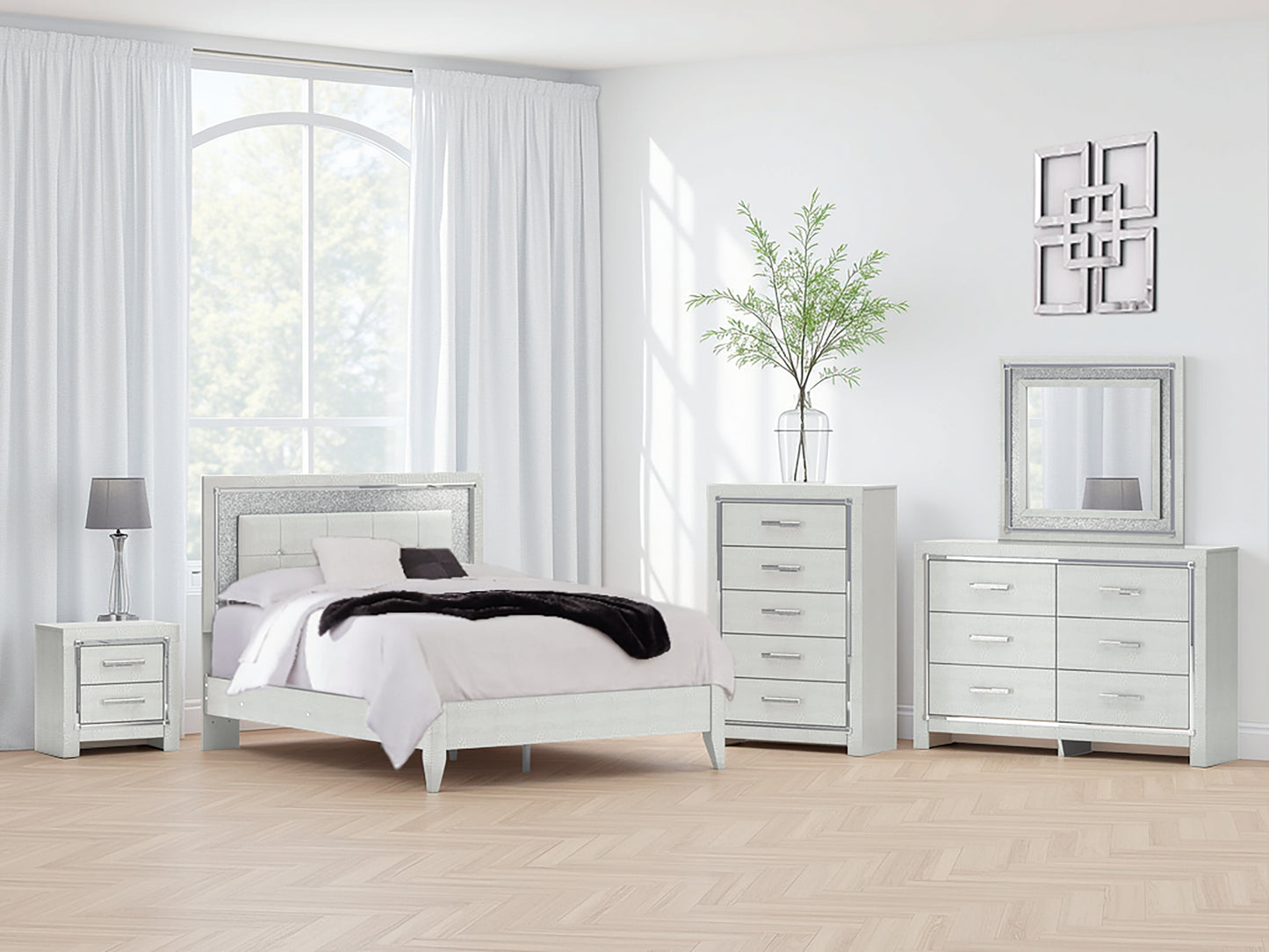 Zyniden Queen Upholstered Panel Bed