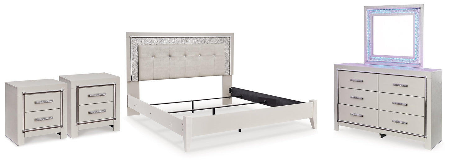 Zyniden Queen Panel Bed, Dresser, Mirror and 2 Nightstands