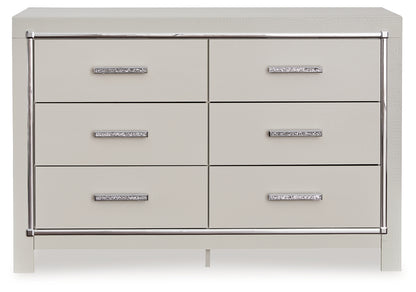Zyniden Queen Upholstered Panel Bed, 2 Dressers, Mirror and Nightstand