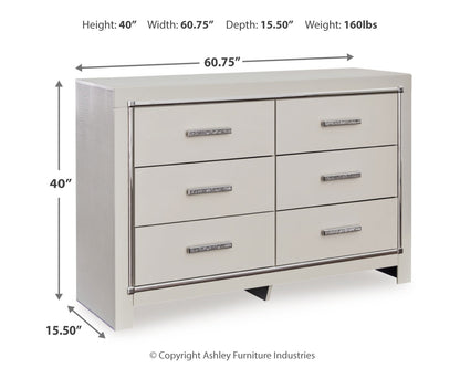 Zyniden Queen Upholstered Panel Bed, 2 Dressers, Mirror and Nightstand