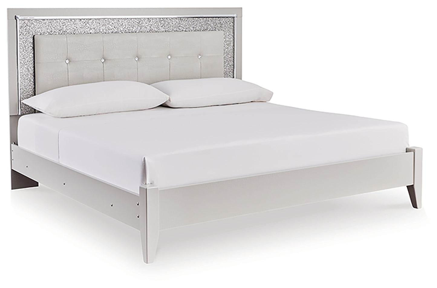 Zyniden Full Upholstered Panel Bed, Dresser and Mirror