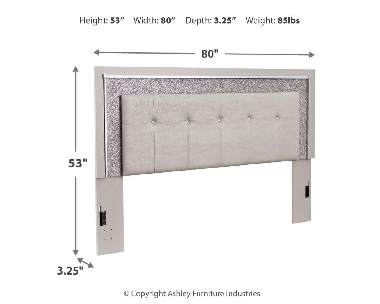 Zyniden King Upholstered Panel Headboard