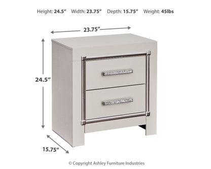 Zyniden King Upholstered Panel Bed, Dresser, Mirror and Nightstand