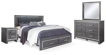 Lodanna King Storage Bed, Dresser, Mirror and 2 Nightstands