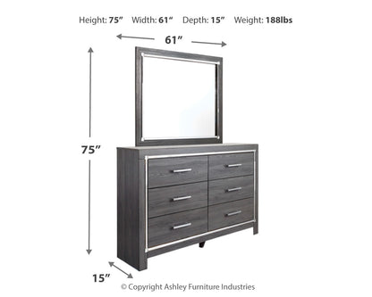 Lodanna Queen Upholstered Panel Bed, Dresser, Mirror and 2 Nightstands