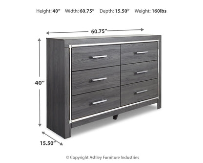 Lodanna King Upholstered Panel Bed, Dresser and Nightstand