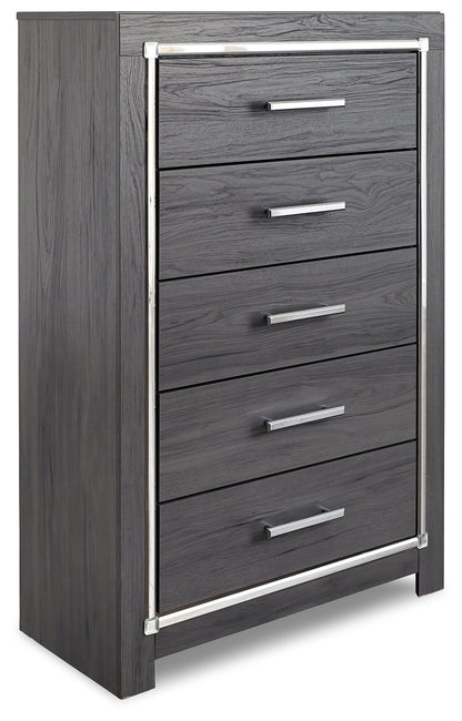 Lodanna King Upholstered Storage Bed, Dresser, Mirror, Chest and Nightstand