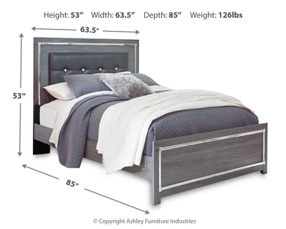 Lodanna Queen Upholstered Panel Bed, Dresser and Mirror