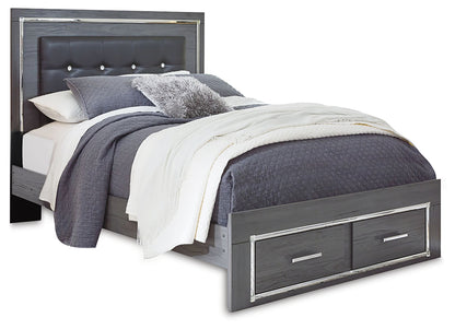 Lodanna Queen Upholstered Panel Storage Bed, Dresser and Mirror