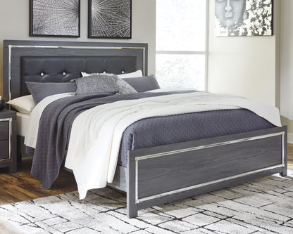 Lodanna King Upholstered Panel Bed, Dresser and Nightstand