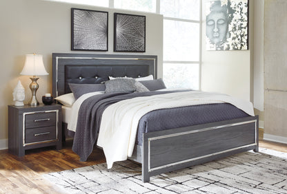 Lodanna King Upholstered Panel Bed, Dresser and Nightstand