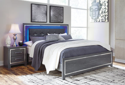 Lodanna King Upholstered Panel Bed, Dresser and Nightstand