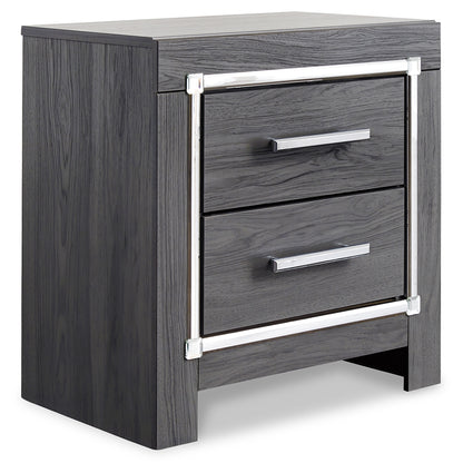 Lodanna King Upholstered Storage Bed, Dresser, Mirror, and Nightstand