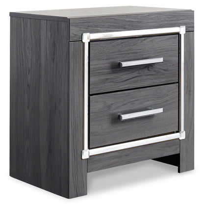 Lodanna King Upholstered Panel Bed, Dresser, Mirror and Nightstand