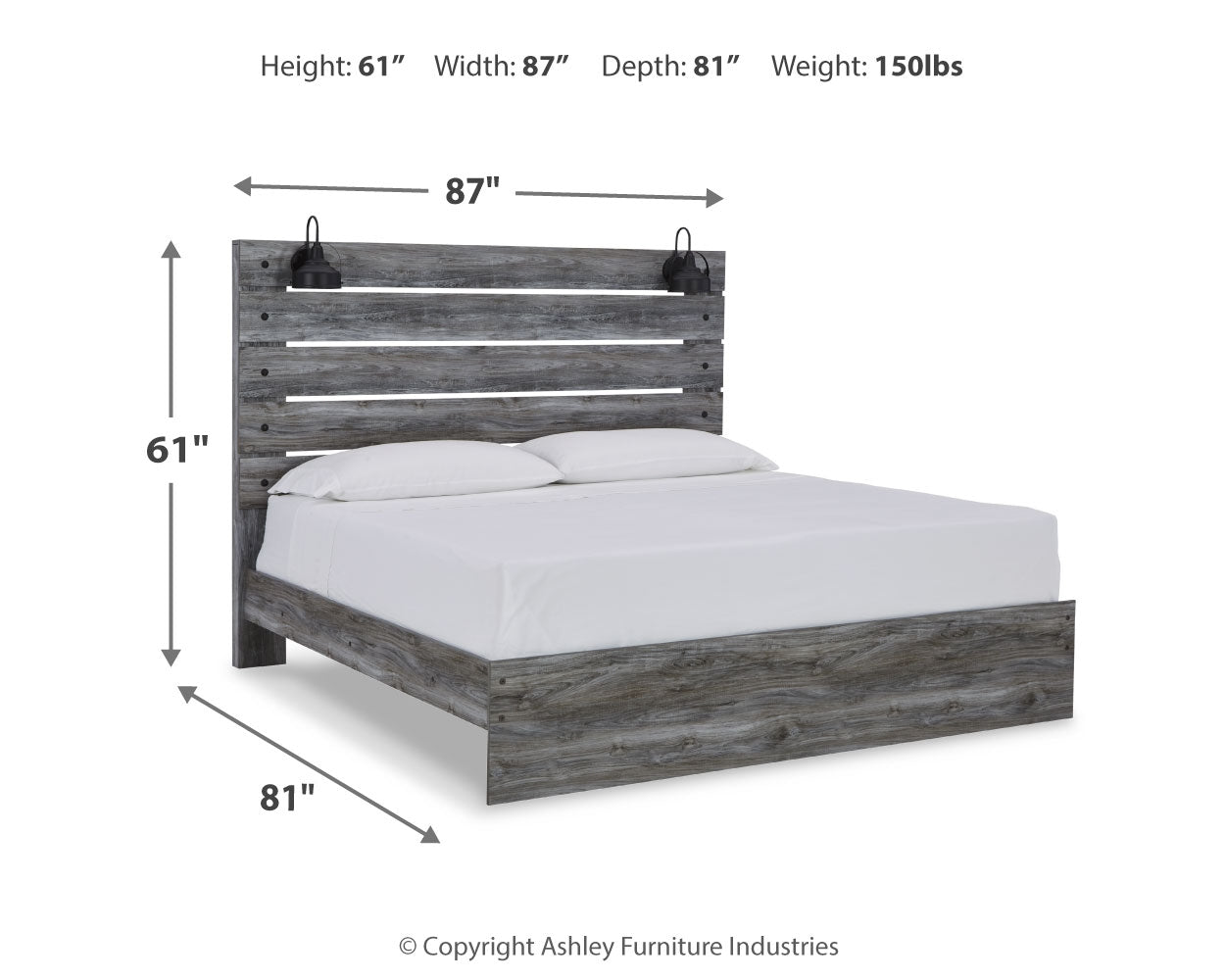 Baystorm King Panel Bed, Dresser, Mirror, and Nightstand