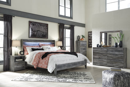 Baystorm King Panel Bed, Dresser, Mirror, Chest and 2 Nightstands