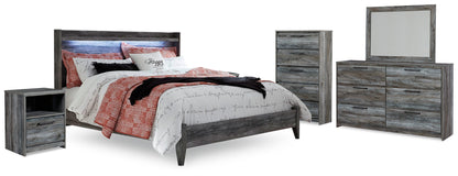 Baystorm King Panel Bed, Dresser, Mirror, Chest and 2 Nightstands