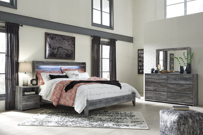 Baystorm King Panel Bed, Dresser, Mirror, and Nightstand