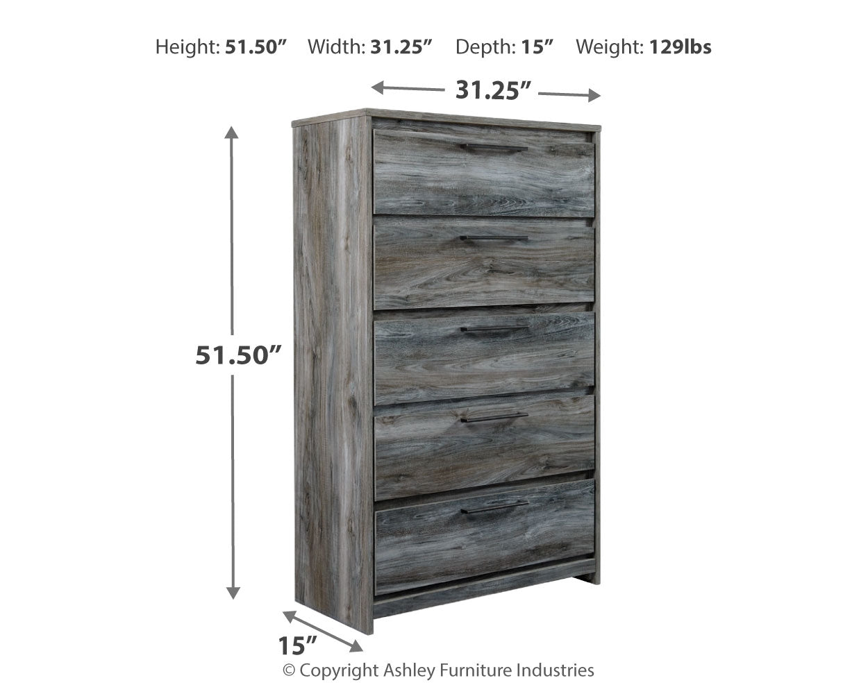 Baystorm Full Panel Bed and Chest