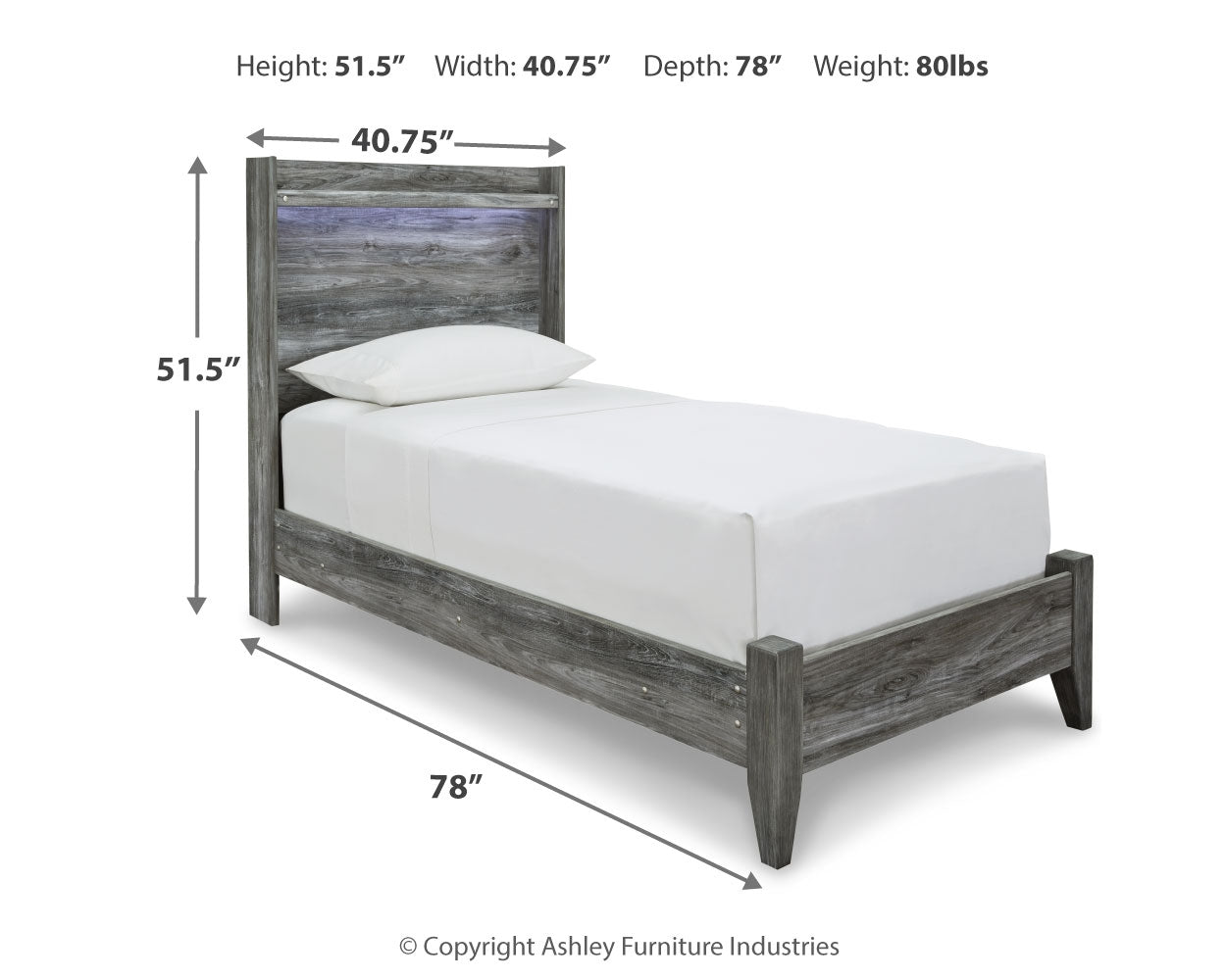 Baystorm Twin Panel Bed and Dresser