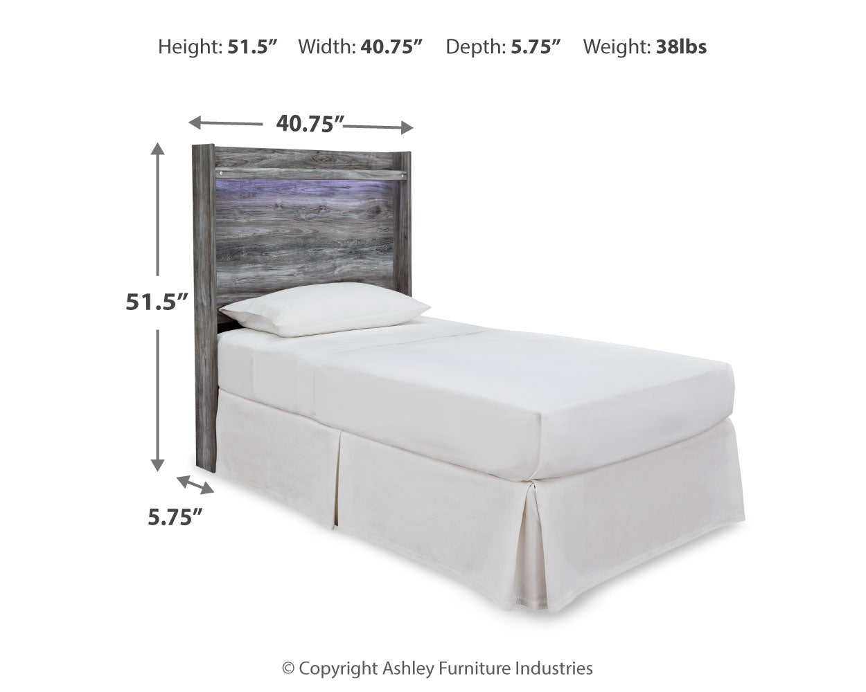 Baystorm Twin Panel Headboard Bed, Dresser, Mirror and Nightstand