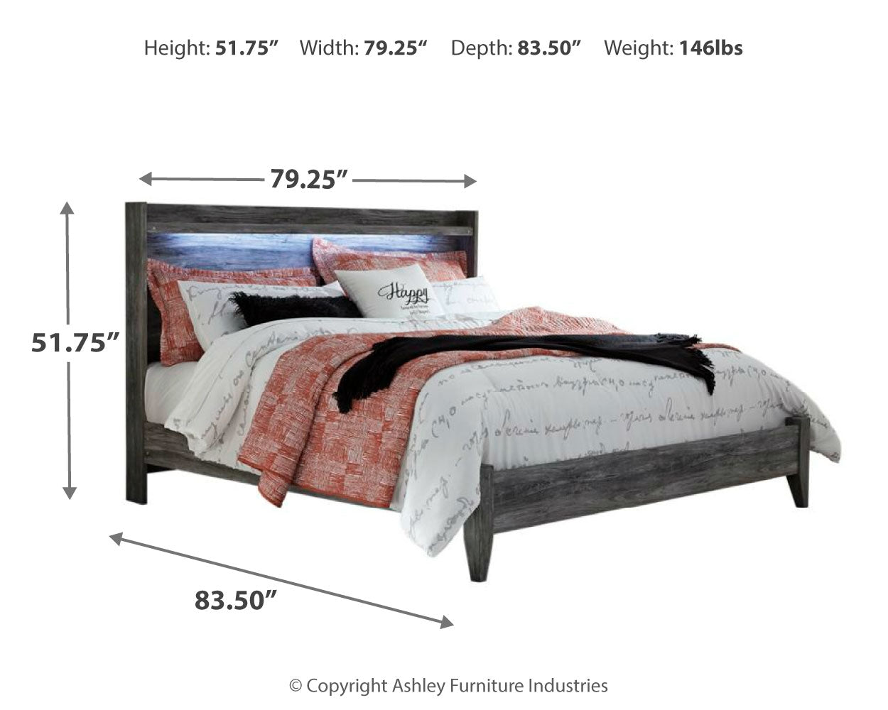 Baystorm King Panel Bed, Dresser, Mirror, Chest and 2 Nightstands