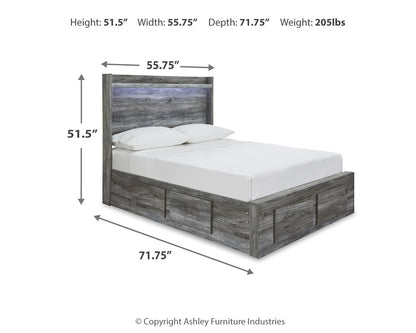 Baystorm Full Panel Bed with 4 Storage Drawers