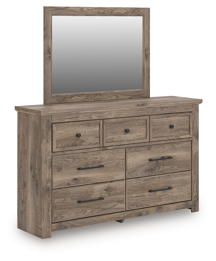 Rusticott Queen Panel Bed, Dresser and Mirror