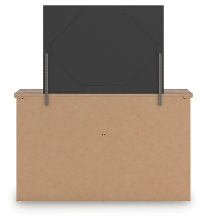 Rusticott Queen Poster Bed, Dresser and Mirror