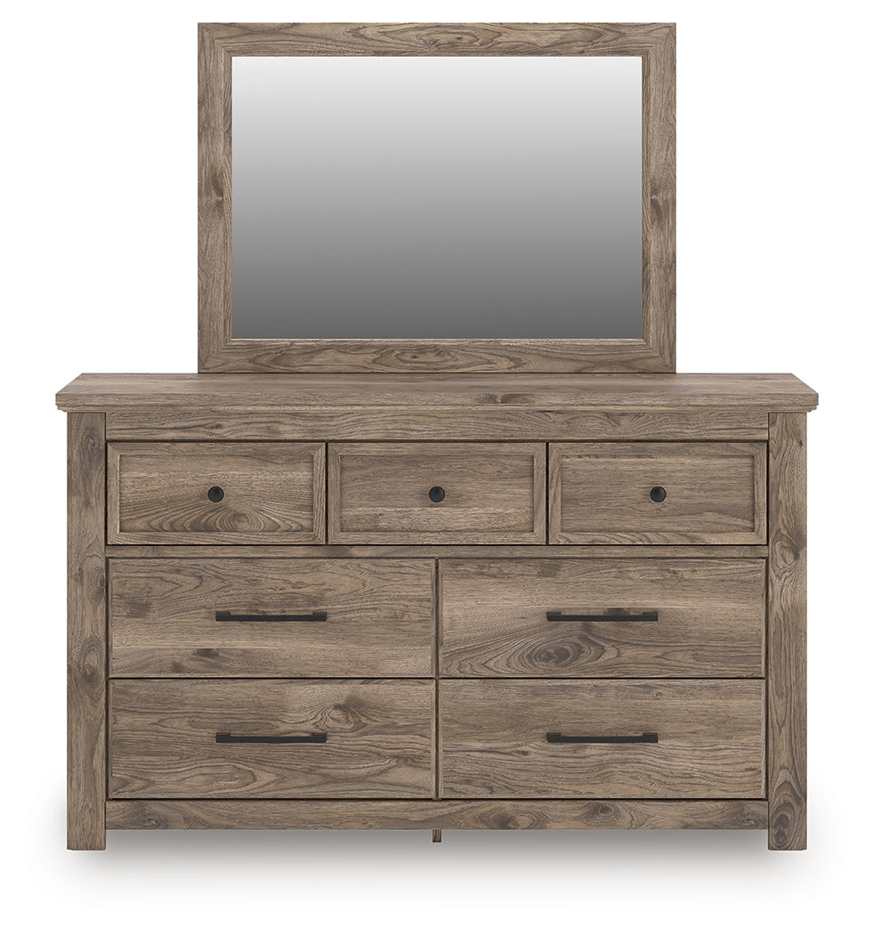 Rusticott Queen Poster Bed, Dresser and Mirror