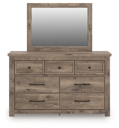 Rusticott Queen Poster Bed, Dresser and Mirror