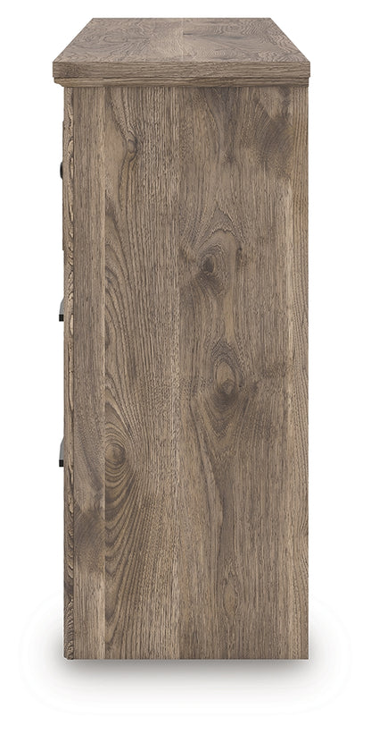 Rusticott Queen Poster Bed, Dresser and Nightstand