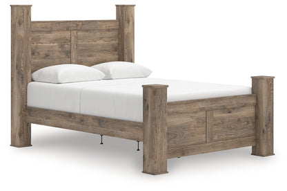 Rusticott Queen Poster Bed, Dresser and Mirror