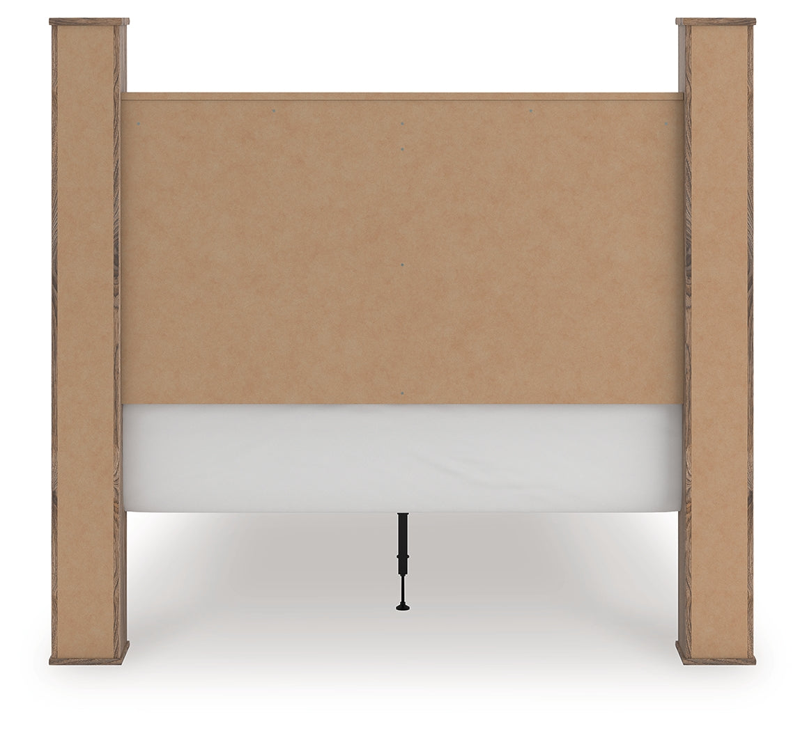 Rusticott Queen Poster Bed, Dresser and Nightstand