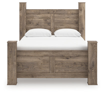 Rusticott Queen Poster Bed, Dresser and Mirror