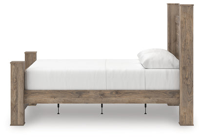 Rusticott Queen Poster Bed, Dresser and Nightstand
