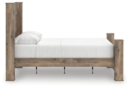 Rusticott Queen Poster Bed, Dresser and Nightstand