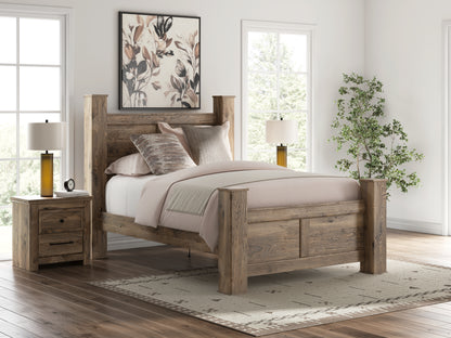 Rusticott Queen Poster Bed, Dresser and Mirror