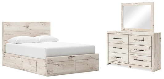 Lawroy Queen Panel Storage Bed, Dresser and Mirror