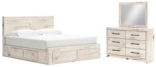 Lawroy King Panel Storage Bed, Dresser and Mirror