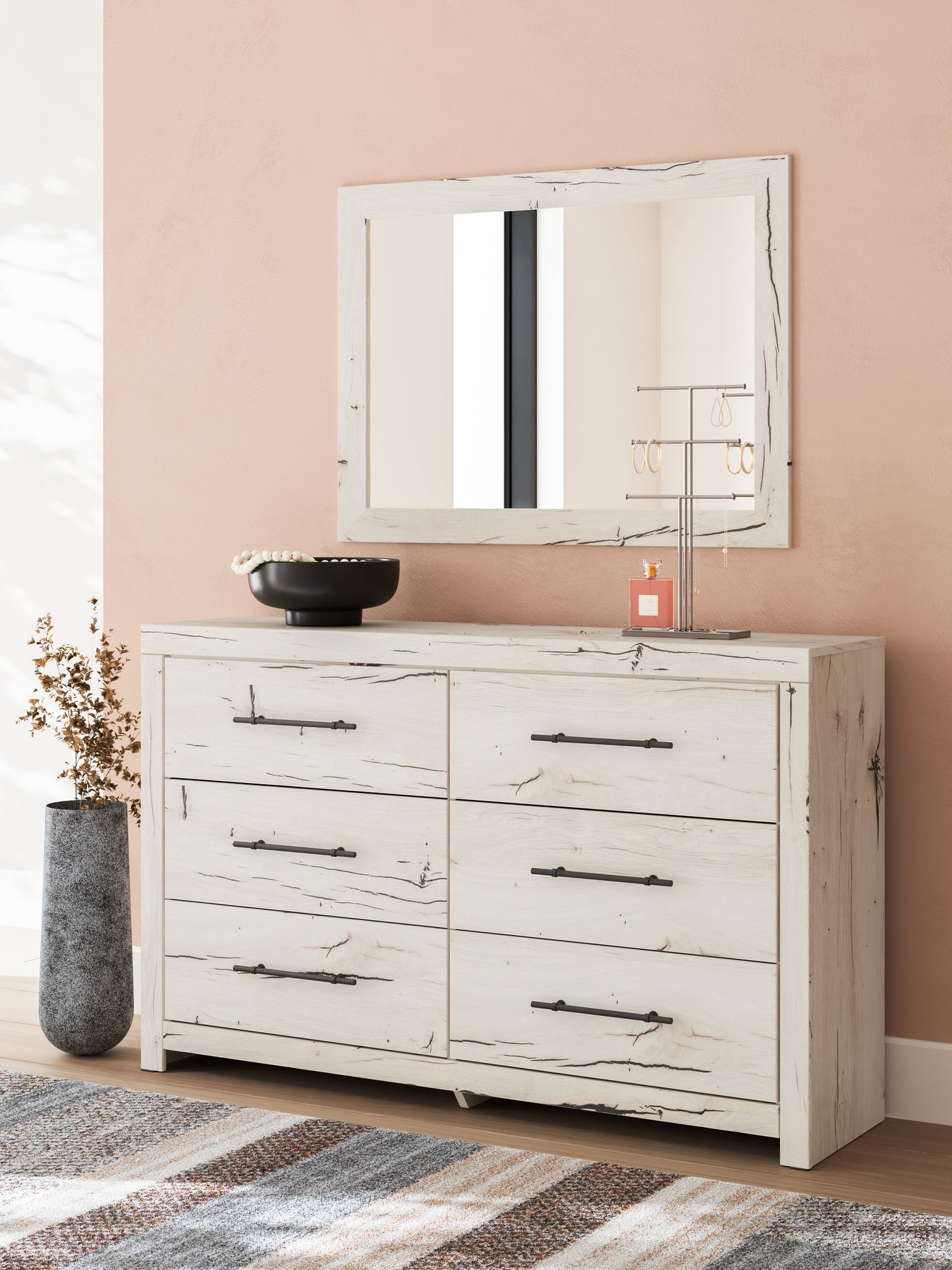 Lawroy King Panel Bed, Dresser and Mirror