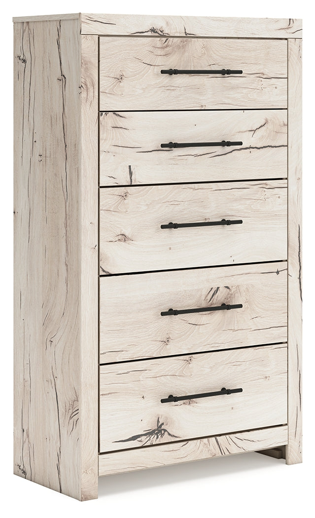 Lawroy King Panel Bed, Dresser, Mirror, Chest and Nightstand