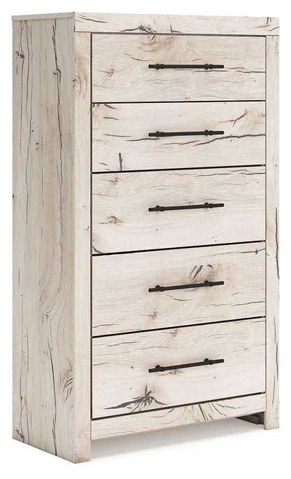 Lawroy King Panel Bed, Dresser, Mirror, Chest and Nightstand