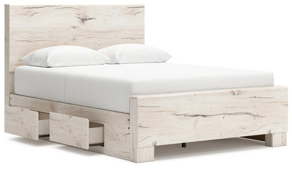 Lawroy Queen Panel Bed with Storage, Dresser and Mirror